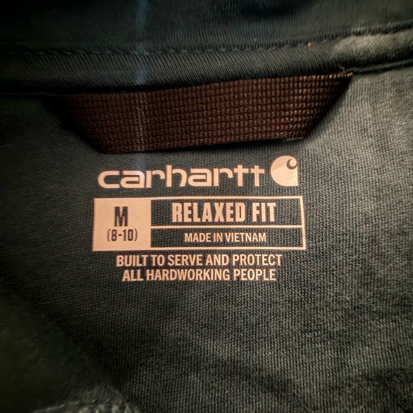 New Carhartt Women’s Teal Green Quarter -Zip Sweatshirt-M - Picture 5 of 6